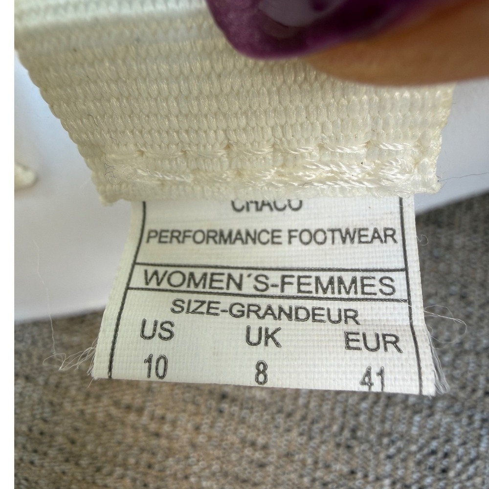 Chaco Chillos Slide Sandals Womens 10 White Adjustable Sport Recovery Comfort - Picture 13 of 14